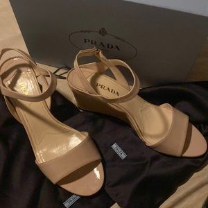 New Prada Cipria wedge sz 41